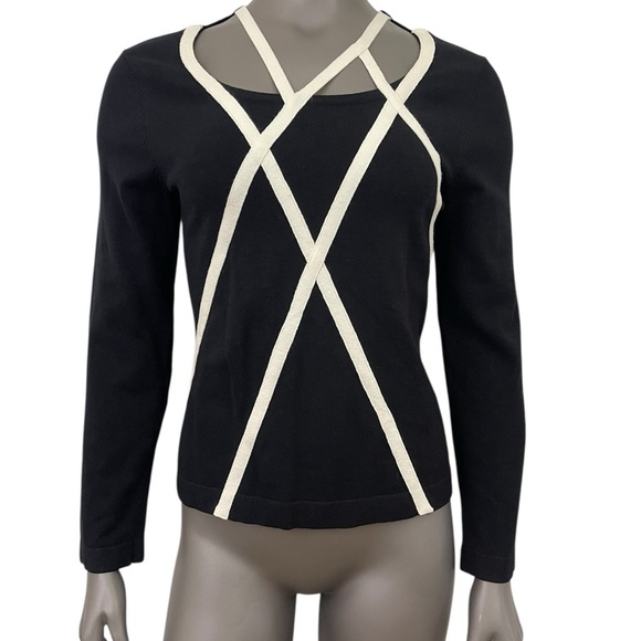 Prima Bella Sweaters - Prima Bella Womens S Black Thin Knit Sweater Top Office